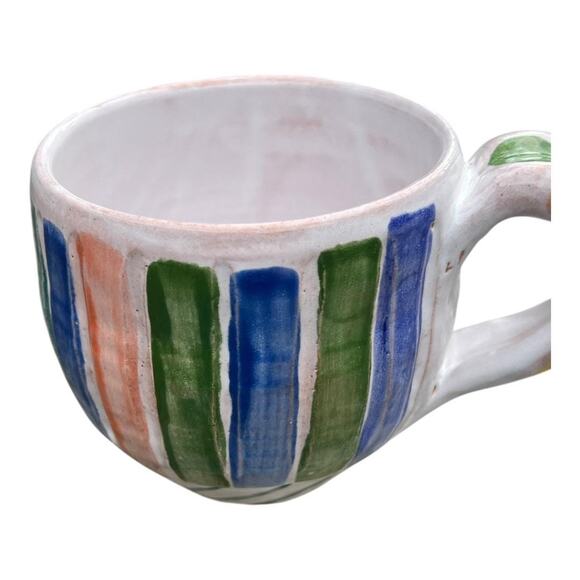 Multi Color Stripes & PolkaDots Pottery Coffee Mug - Picture 8 of 15
